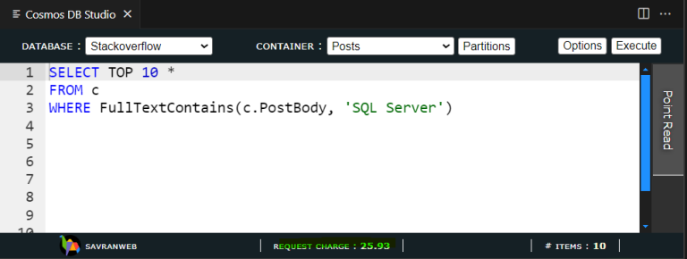 Full-Text Search in Azure Cosmos DB - Coding with SavranWeb